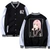Cute Anime DARLING in the FRANXX Zero Two Print Baseball Jacket Women Men Casual Jacket Coat 1 - Anime Jacket Shop