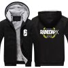 Dropshiping Winter Rainbow Six Siege Jacket Baseball Unisex Wool Liner Fleece Hoodie Thick zipper Sweatshirt For 3 - Anime Jacket Store
