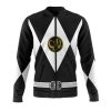 black ranger mighty morphin power rangers casual bomber jacket edvp9 - Anime Jacket Shop