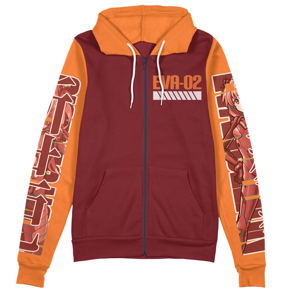 asuka Zip Hoodie Front Mockup - Anime Jacket Store