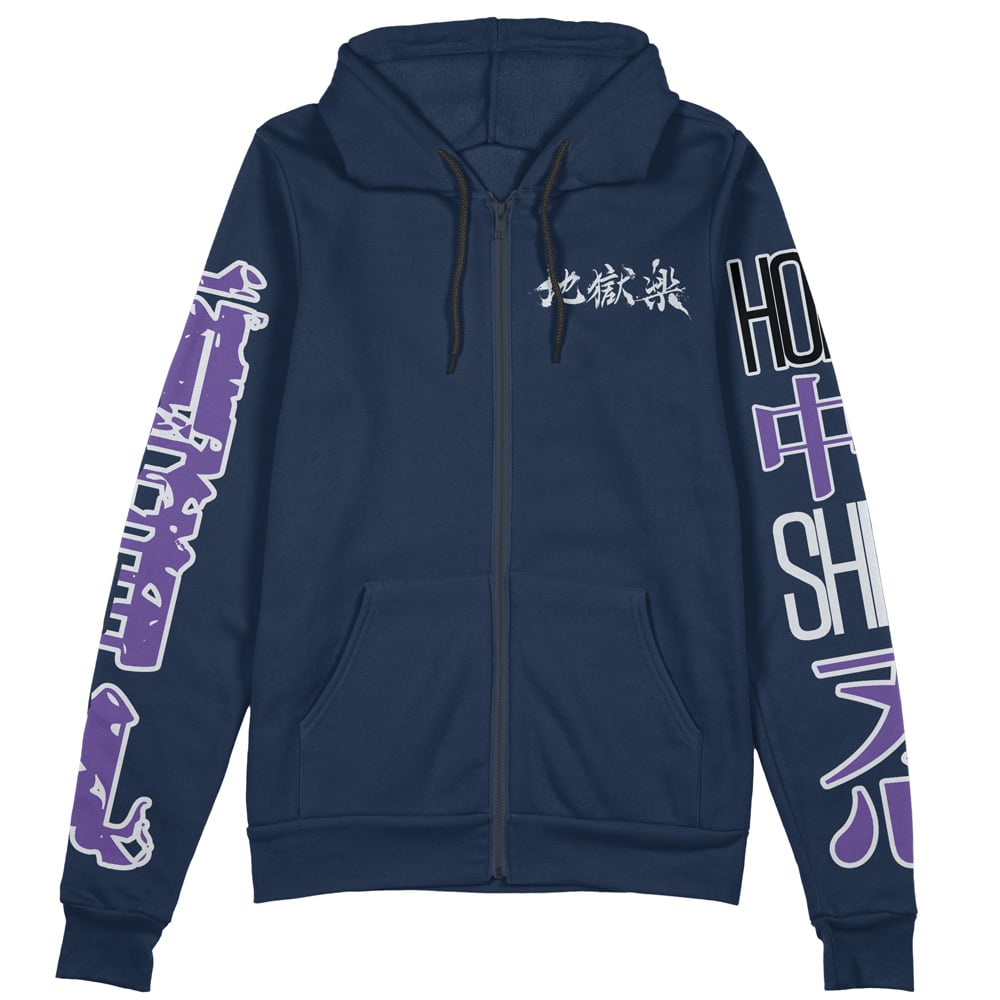 gabimaru Zip Hoodie Front Mockup - Anime Jacket Store