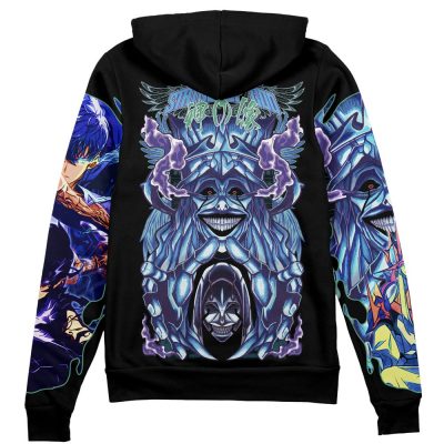 god Zip Hoodie Back Mockup - Anime Jacket Store