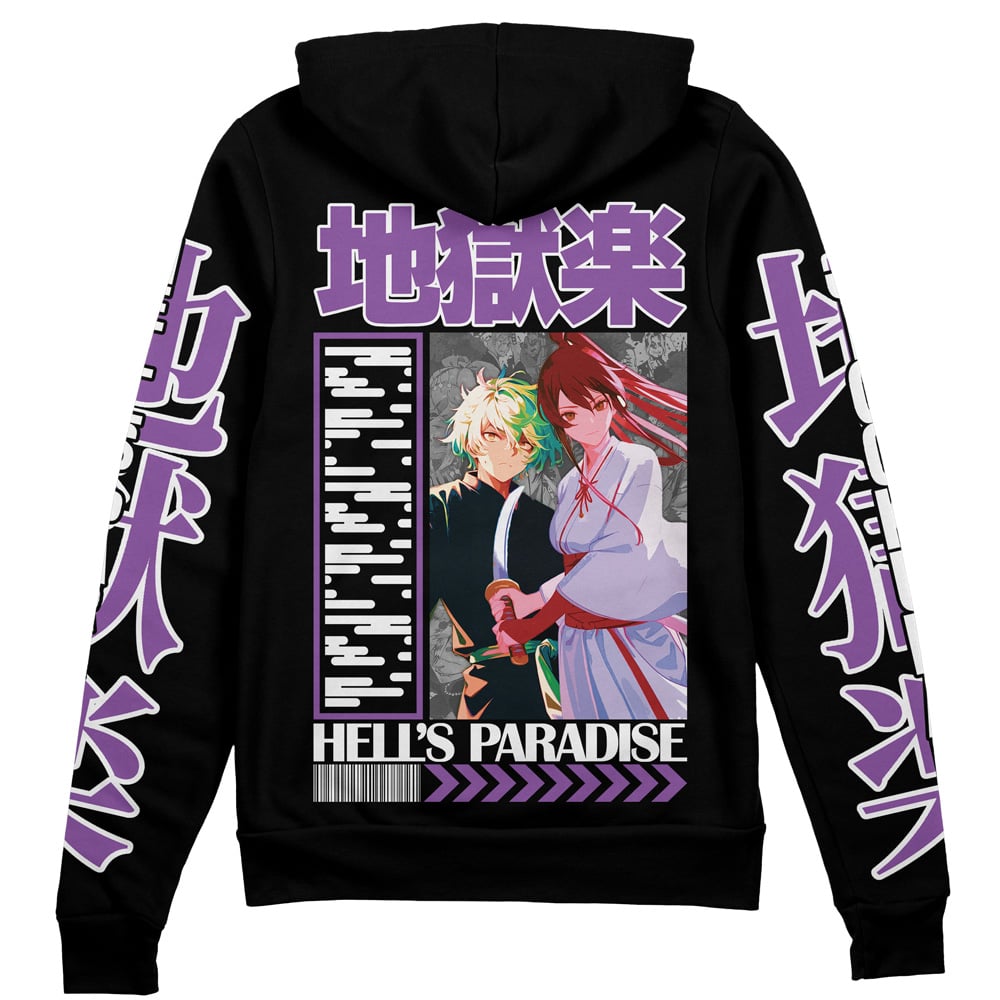 jigokuraku Zip Hoodie Back Mockup - Anime Jacket Store