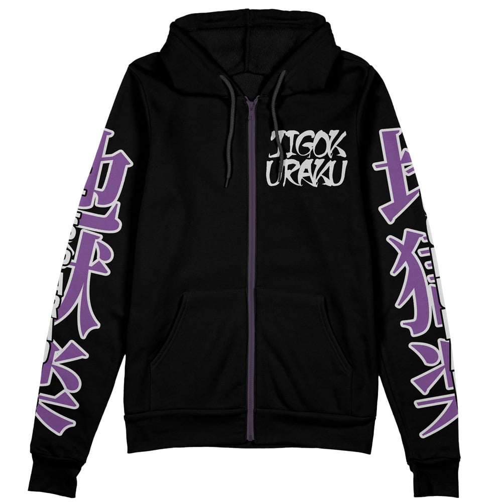 jigokuraku Zip Hoodie Front Mockup - Anime Jacket Store