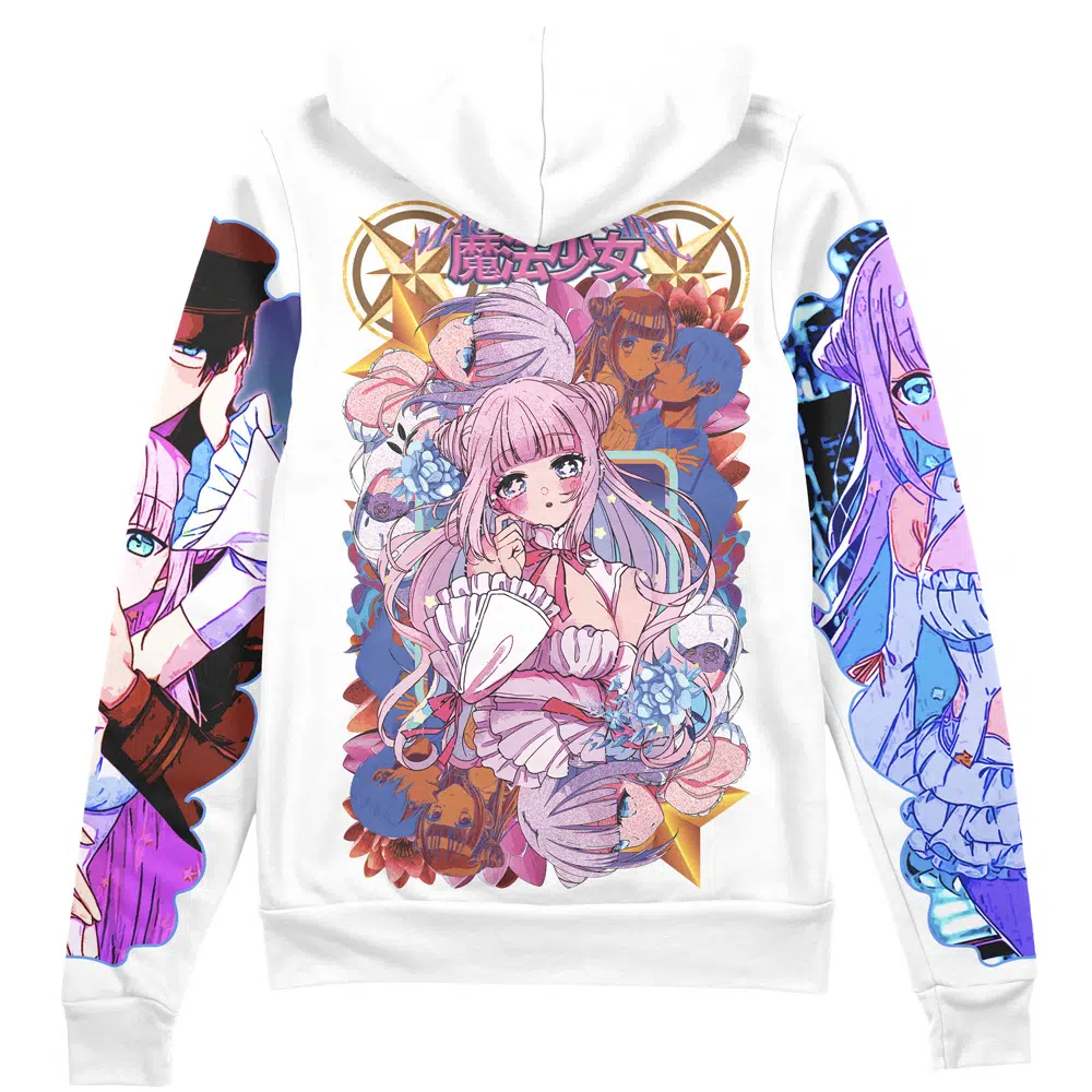 mahoaku Zip Hoodie Back Mockup - Anime Jacket Store