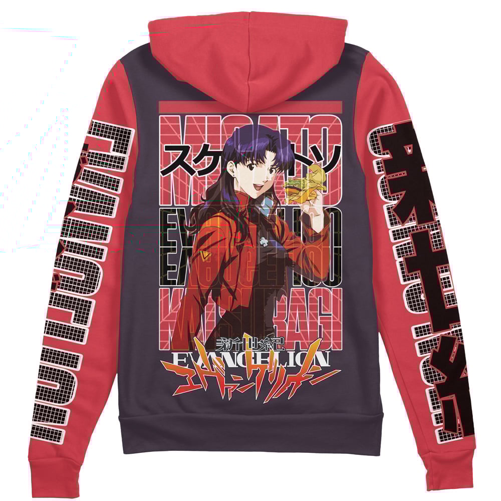 misato Zip Hoodie Back Mockup - Anime Jacket Store