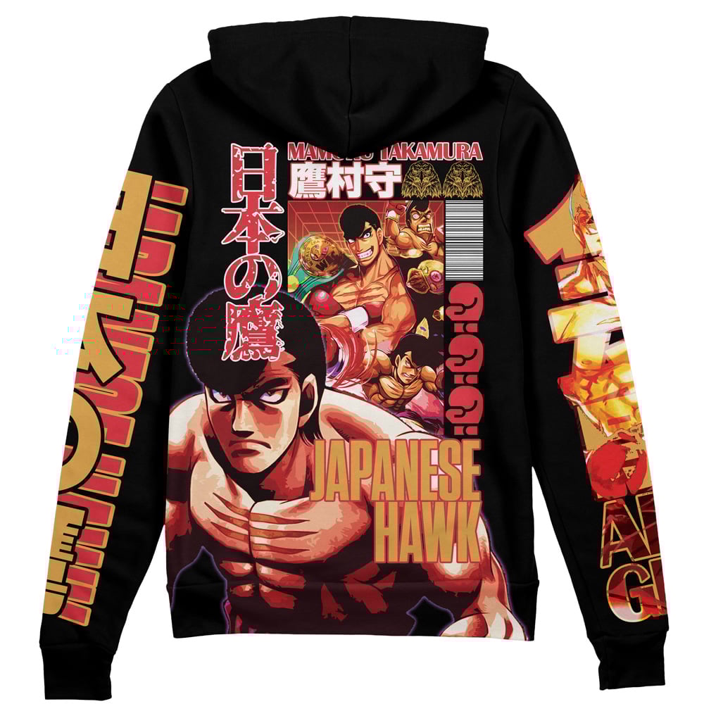 takamura Zip Hoodie Back Mockup - Anime Jacket Store