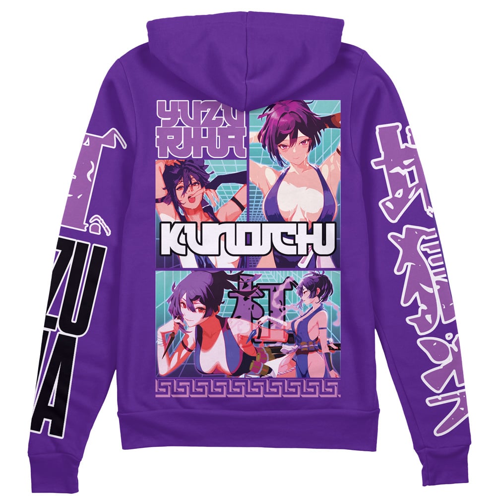 yuzuriha Zip Hoodie Back Mockup - Anime Jacket Store