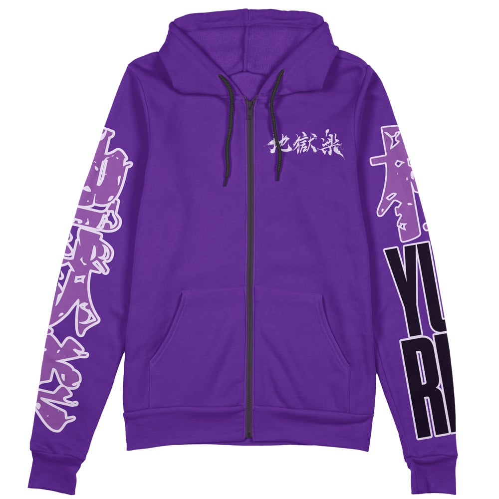 yuzuriha Zip Hoodie Front Mockup - Anime Jacket Store